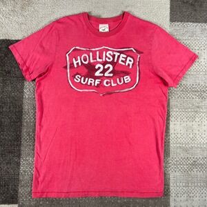 Y2K Hollister California Surf Club Graphic T Shirt Men's Size Large Pink Cotton